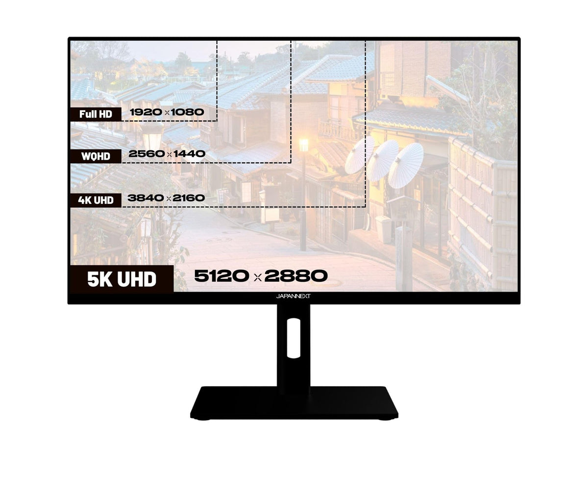 JAPANNEXT  JN-IPS275K-HSPC9 Ecran LED 27" 5K(5120x2880) 60Hz IPS 350 cd/m² 2000:1 5120x2880 8ms(GtoG) HDMI DisplayPort USBC  blanc