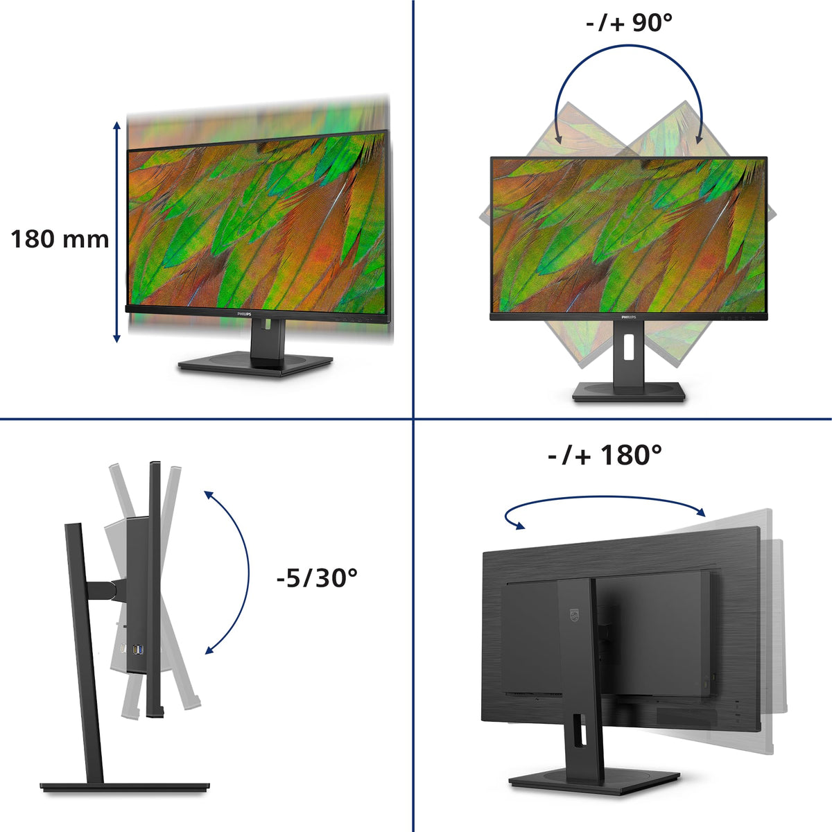 PHILIPS 32B1N3800/00 Ecran 31.5p UHD LED 16:9 VA 60Hz 2xHDMI 2.0 DP 1.4