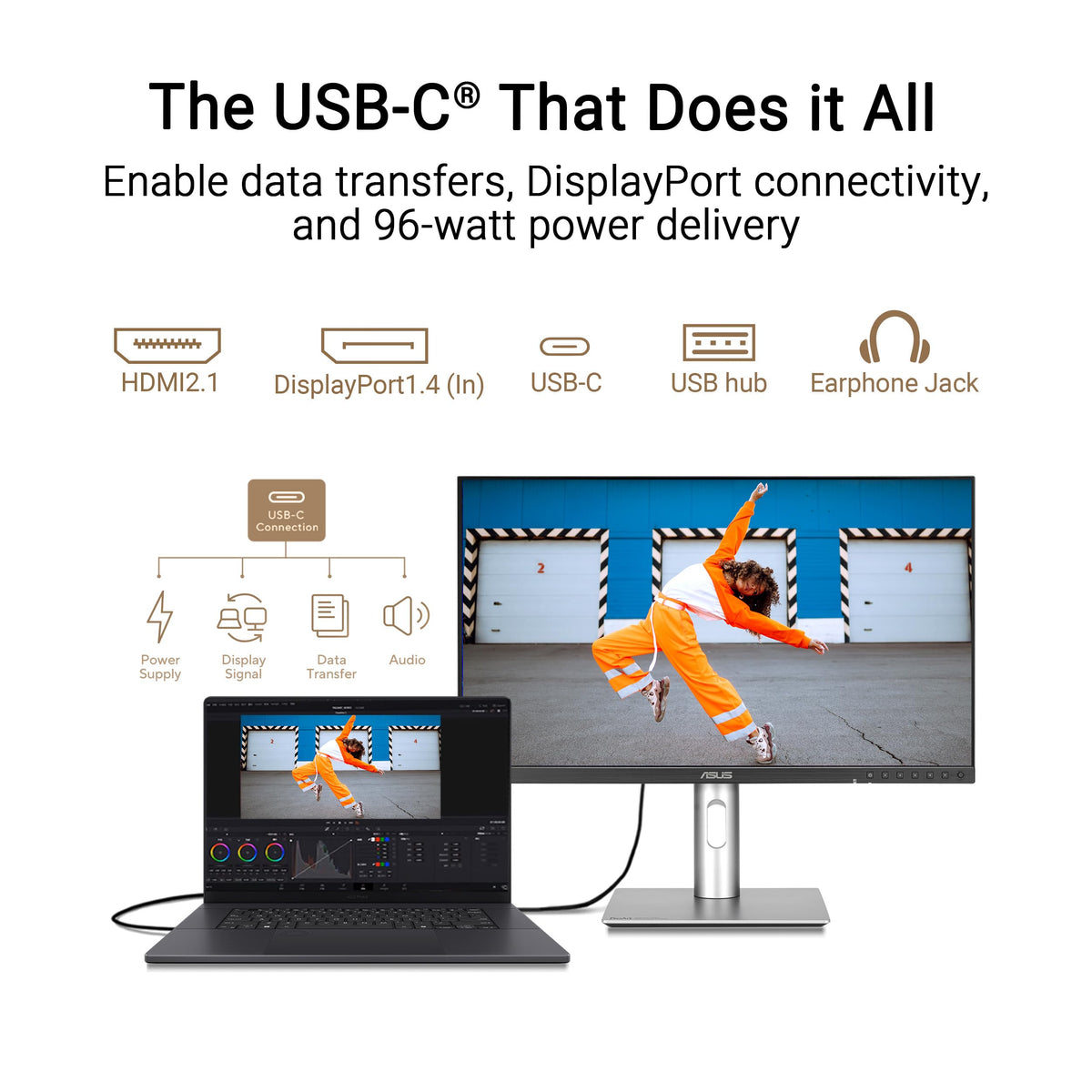 ASUS PA27JCV 27p IPS WLED 5K 16:9 400cd/m2 5ms HDMI DP USB Type-C USB hub: 3xUSB 3.2 G2 Type-A + USB 3.2 G2 Type-C Black + Silver