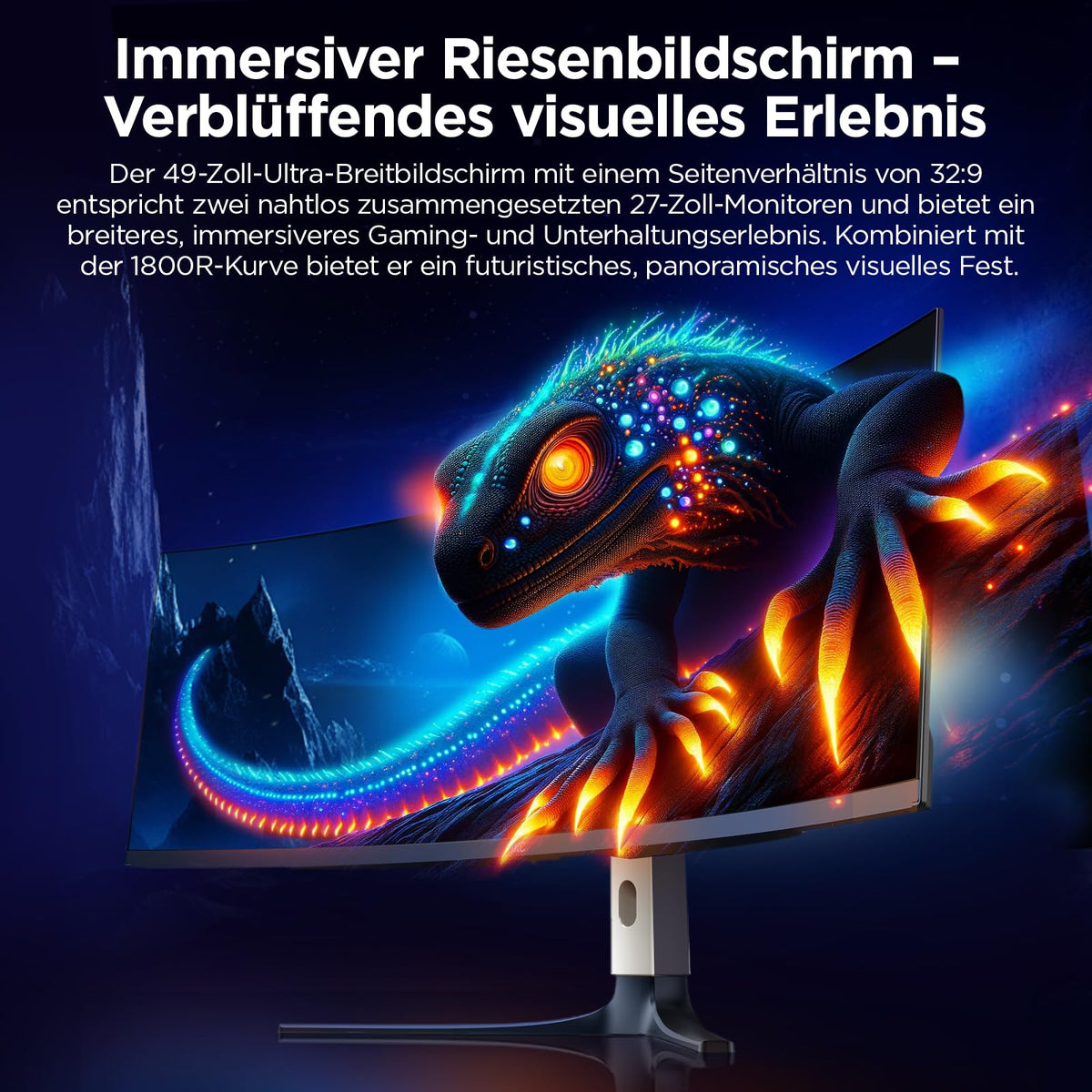 Ecran 49 HKC GS49UK gaming 5120x1440 OLED 32:9 240Hz 1500000:1 0.03ms 250cd/m