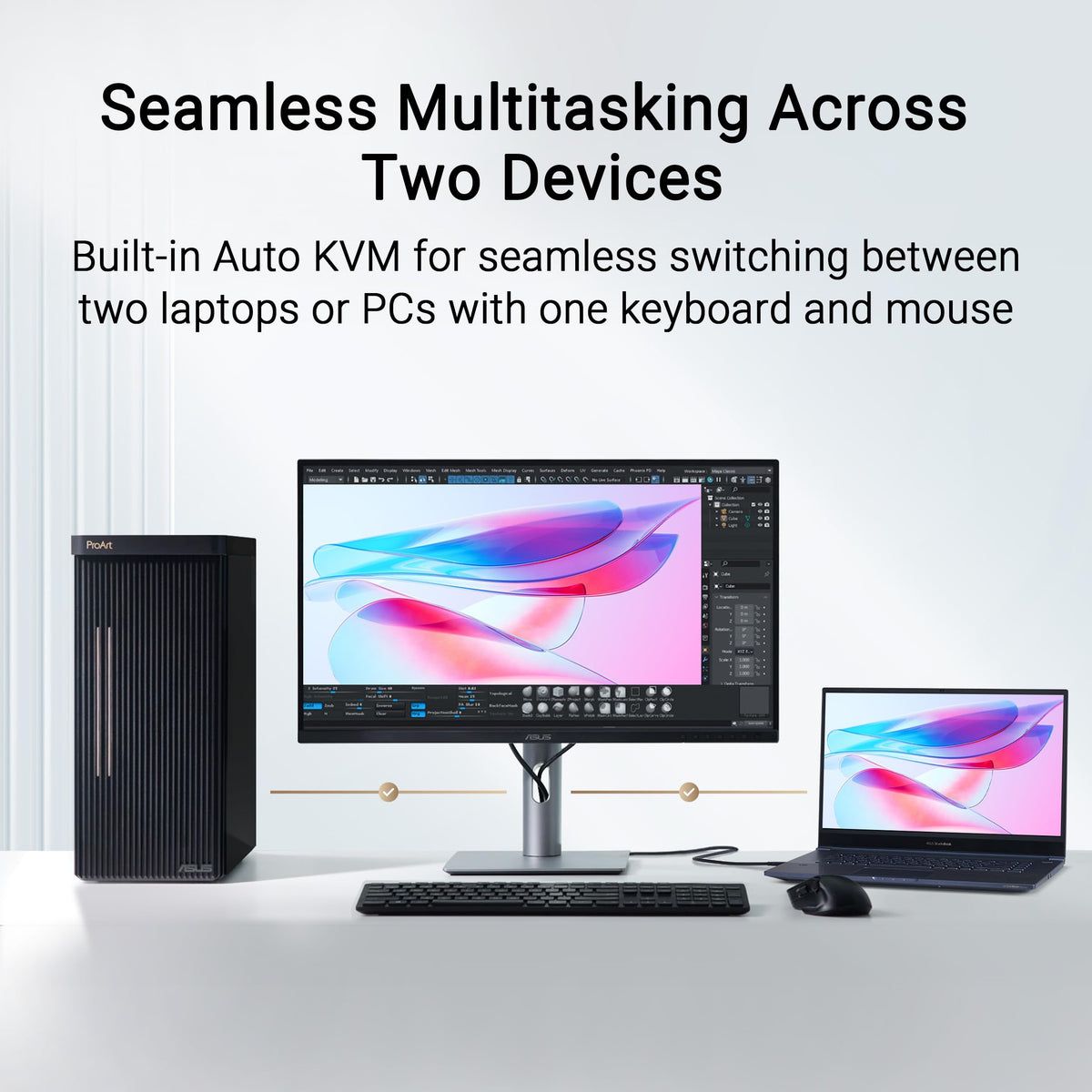 ASUS PA27JCV 27p IPS WLED 5K 16:9 400cd/m2 5ms HDMI DP USB Type-C USB hub: 3xUSB 3.2 G2 Type-A + USB 3.2 G2 Type-C Black + Silver