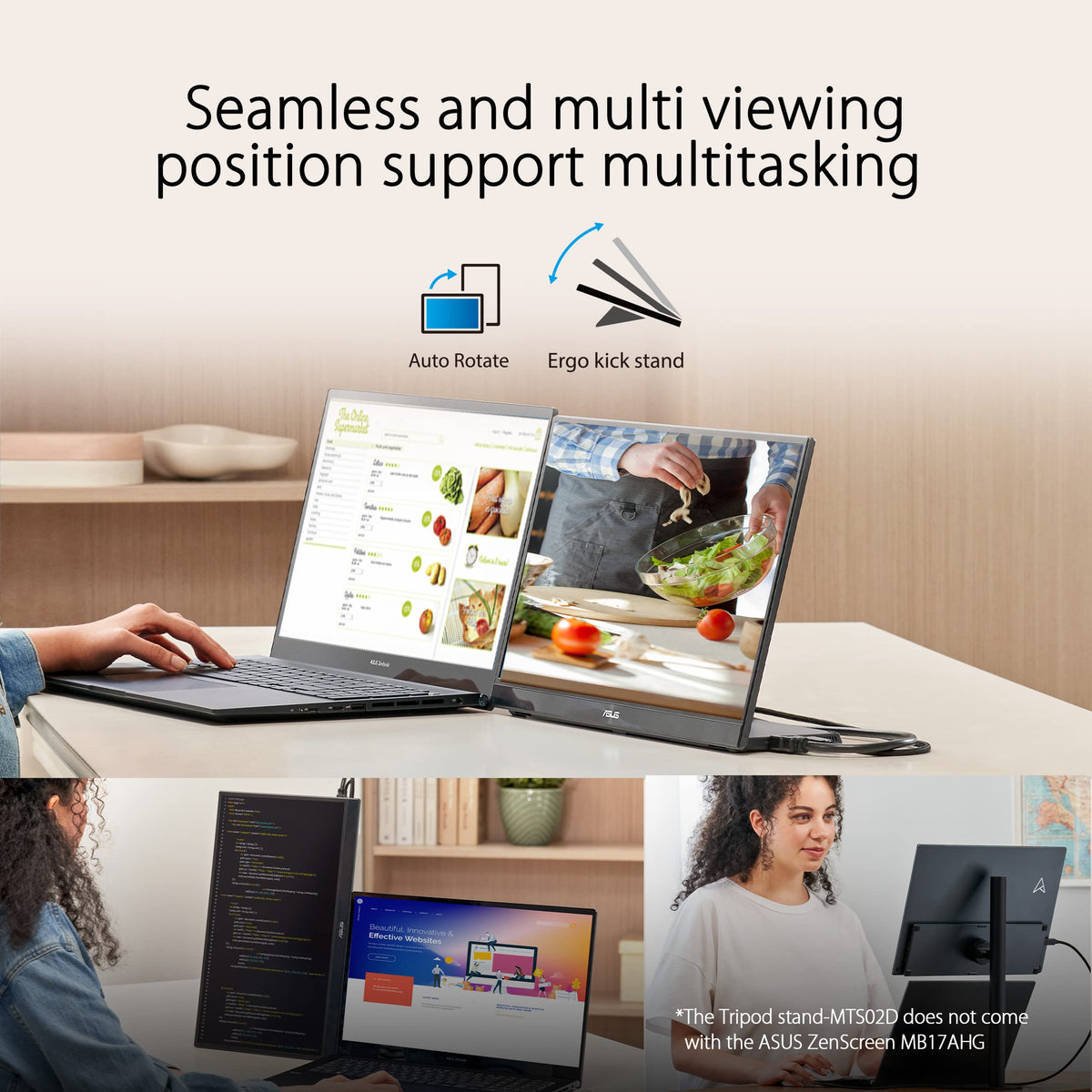 ASUS ZenScreen MB17AHG 17.3p IPS WLED 1920x1080 144Hz 300cd/m2 5ms HDMI USB Type-C