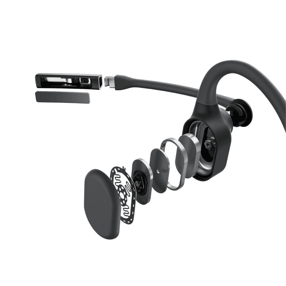 SHOKZ Casque sans-fil à conduction osseuse OpenComm2 UC - USB-C - Noir