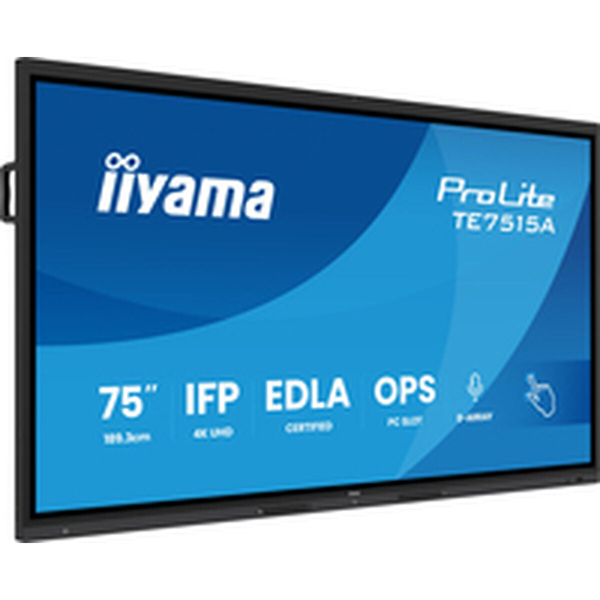 iiyama TE7515A-B1AG 75 pouces IFP élégant iiWare21E 3840x2160 UHD IPS Android 14 16/128 Go 2xHDMI DP 2xUSB-C VESA 800x400