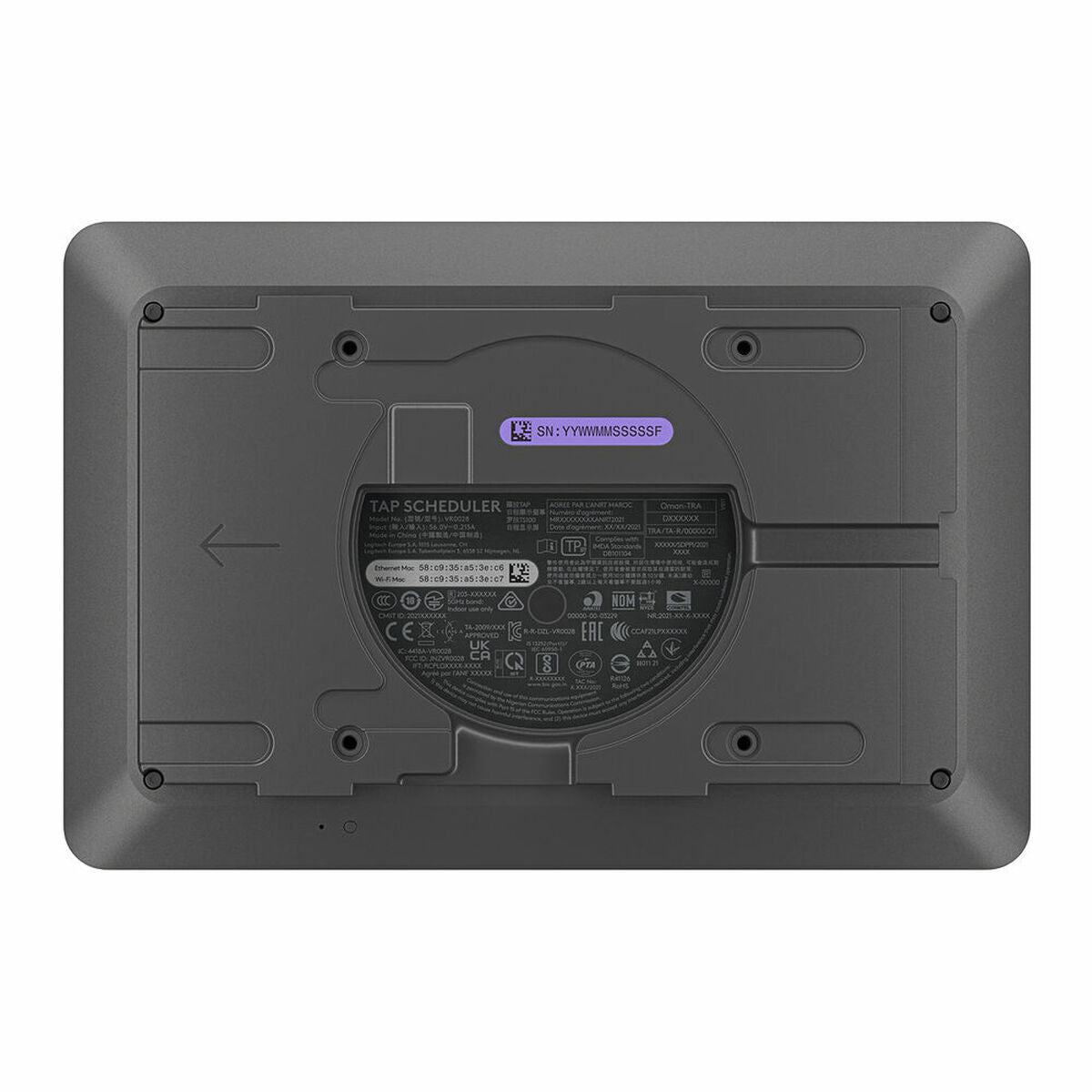 LOGITECH Tap Scheduler Purpose-Built Scheduling Panel for Meeting Rooms Video conferencing device Zoom Certified