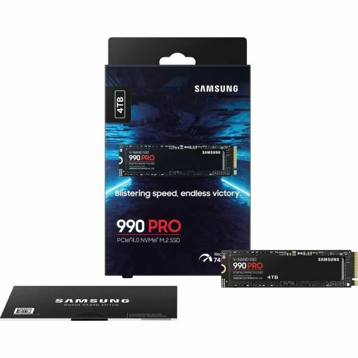 Samsung MZ-V9P4T0BW 4 To 990 PRO M2 SSD 7450 Mo/s Lecture 6900 Mo/s Écriture
