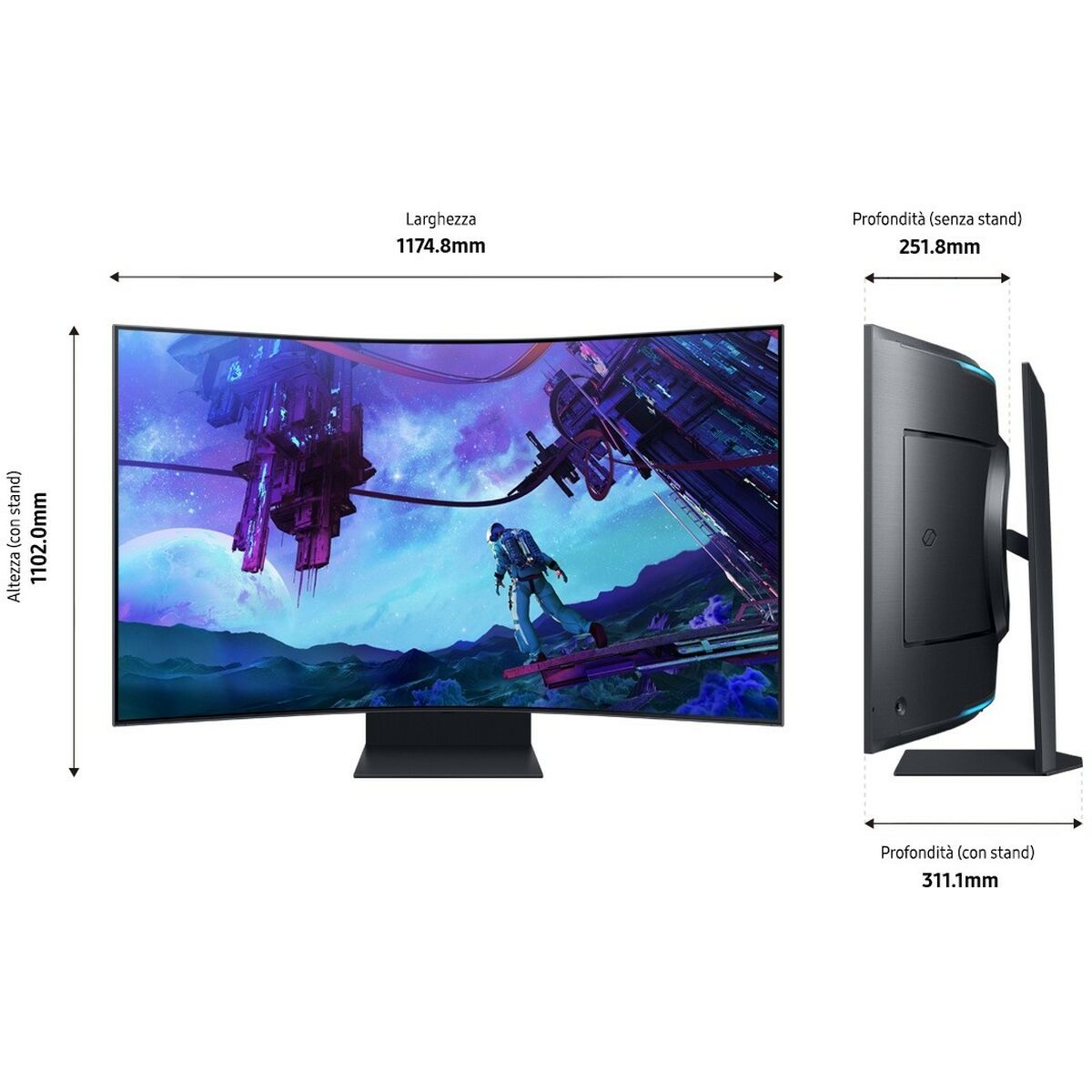 SAMSUNG LS55CG970NUXEN 55p UHD VA Odyssey Ark G97NB 165Hz 1ms SMART HDMI