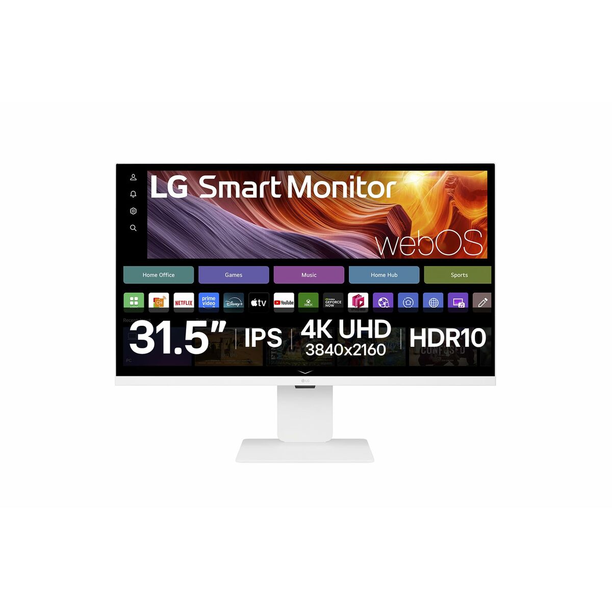 LG - Ecran LCD - 32p - 3840x2160 4K 60 Hz - IPS - 5 ms - Inclinable - Hauteur réglable - Pivotant - Garantie 3 ans