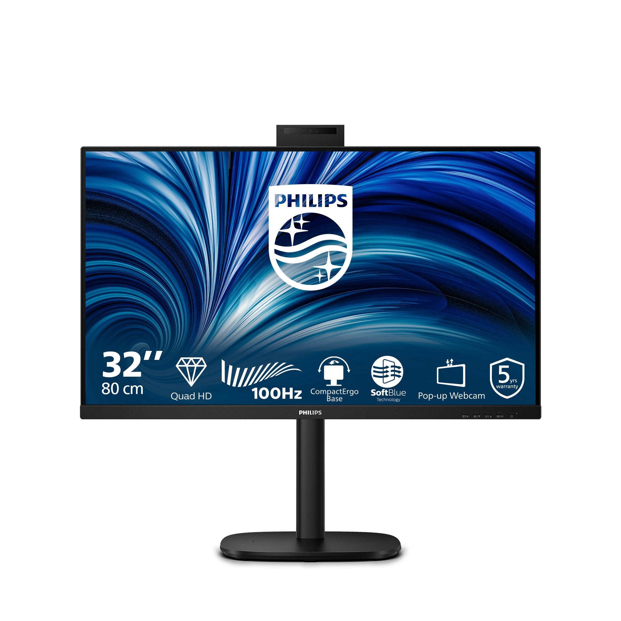 PHILIPS 32B2U3601H/00 31.5p QHD 16:9 IPS 100Hz HAS 180mm HDMI 2.0 DP 1.4 USB-C