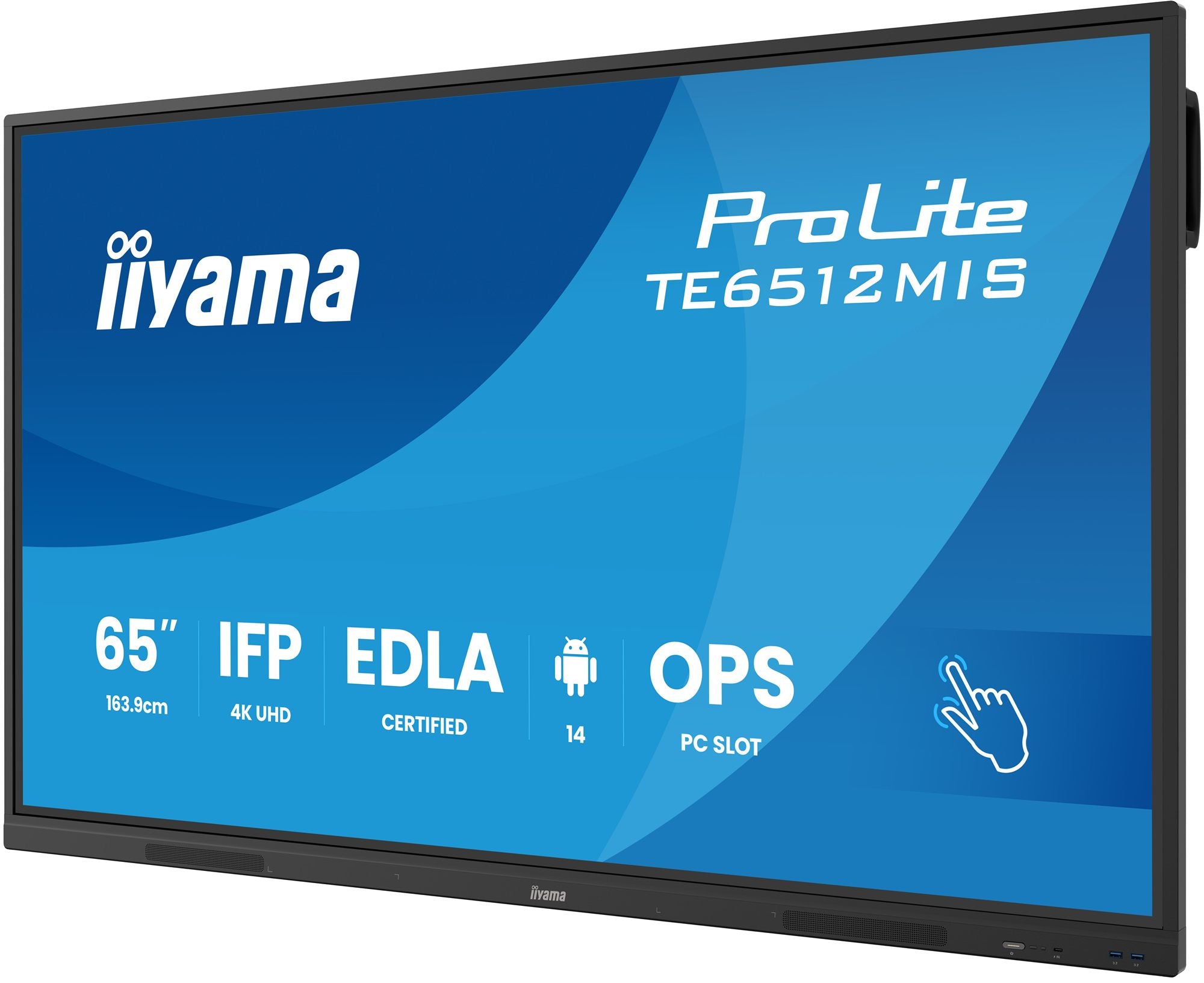 iiyama TE6512MIS-B4AG 65 pouces iiWare13E Android 14 EDLA/non-EDLA 8/128 Go 40 Points PureTouch IR avec Zero Gap