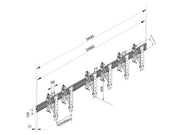 Fixation push in pop out MBW3U MULTIBRACKETS Noir pour moniteur 101,6cm 40" 165,1cm 65" Capacité 30 kg VESA 100 x100 600x400 mm
