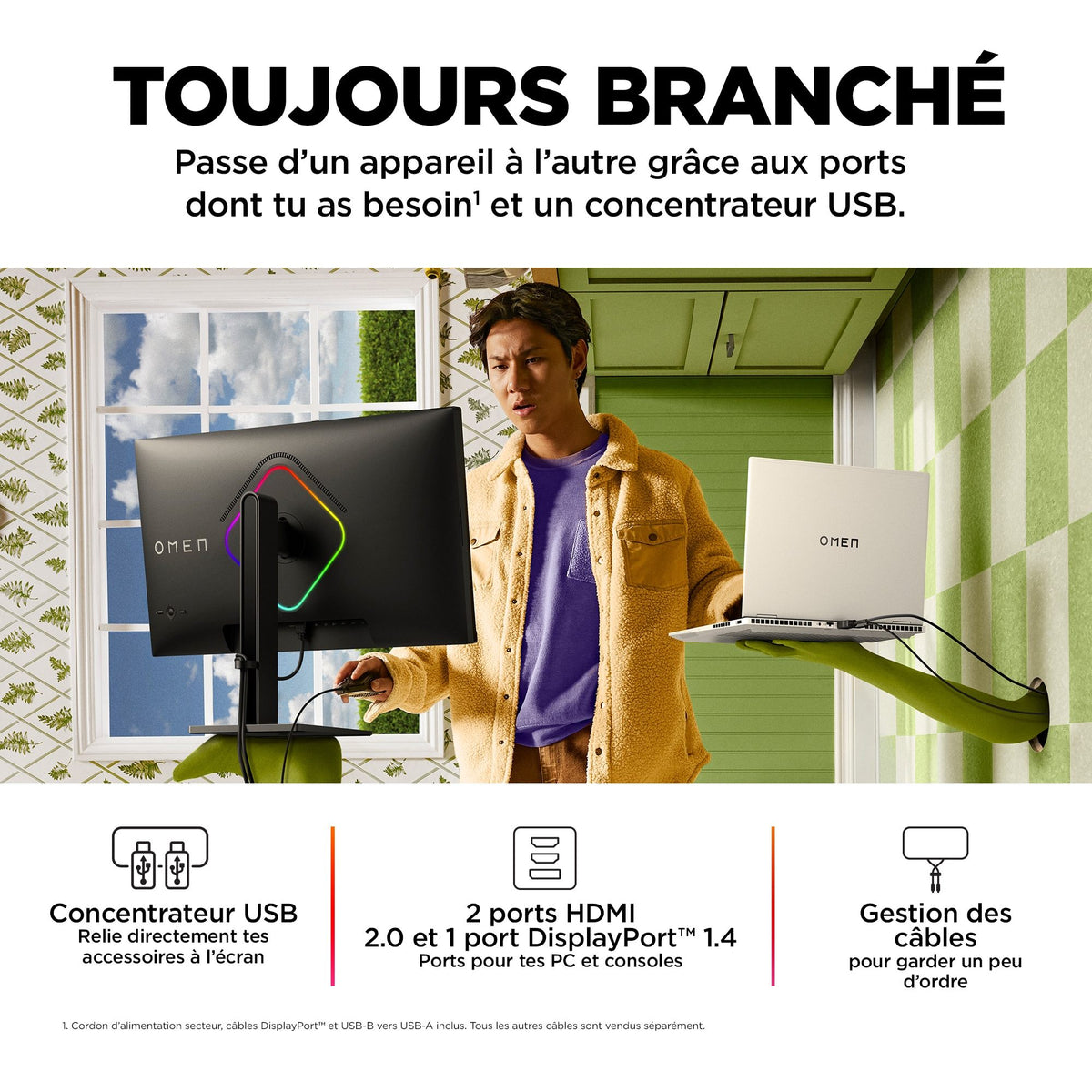 "OMEN by HP 27 inch FHD 240Hz Gaming Monitor - OMEN 27s écran plat de PC 68,6 cm (27"") 1920 x 1080 pixels Full HD LCD Noir"
