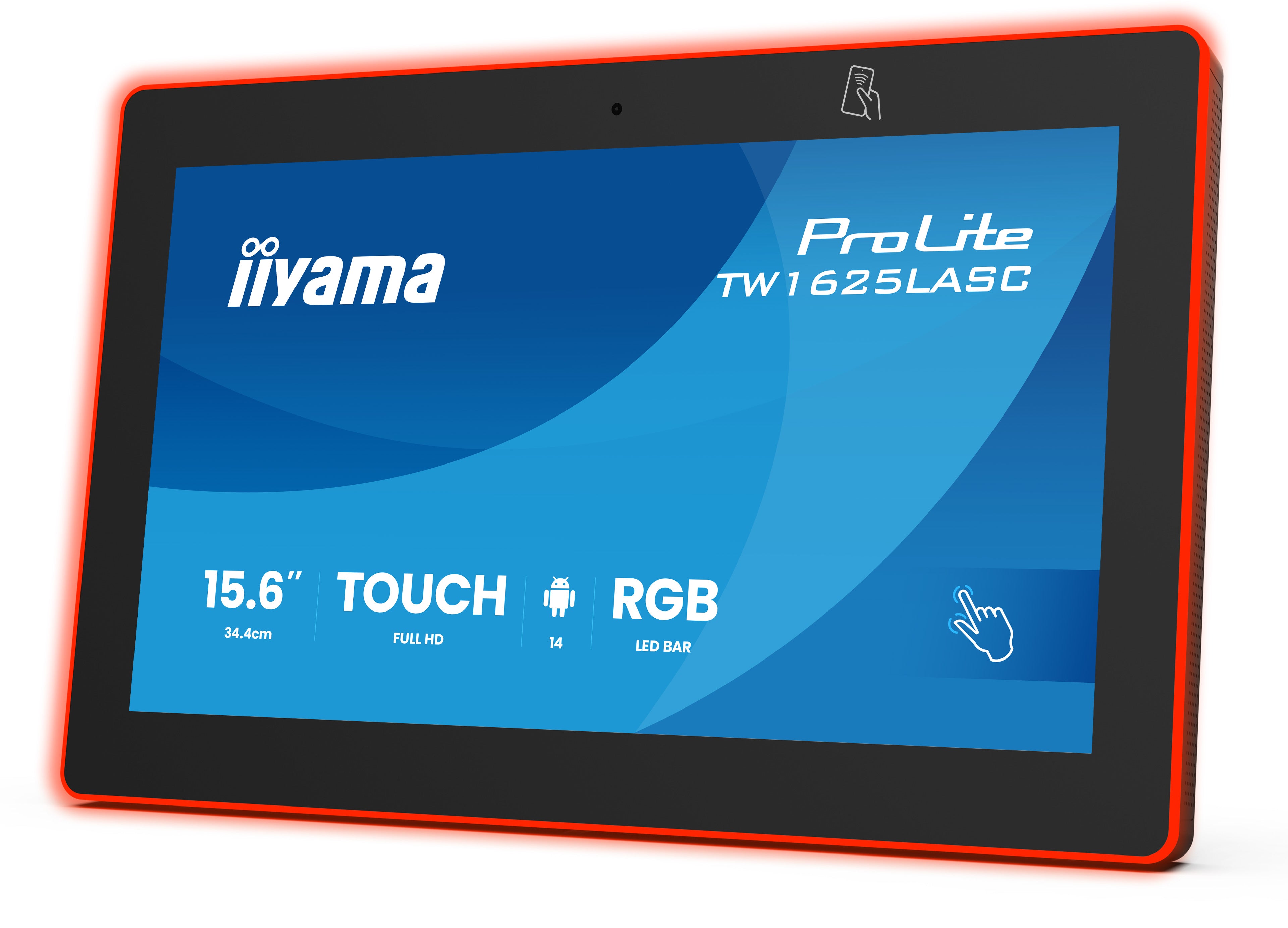 "iiyama TW1625LASC-B3PNR 15,6"" RGB LED-Lightbar Panel-PC avec Android 14+GMS SOC Octa-core RK3576 4 Go de mémoire 32 Go"