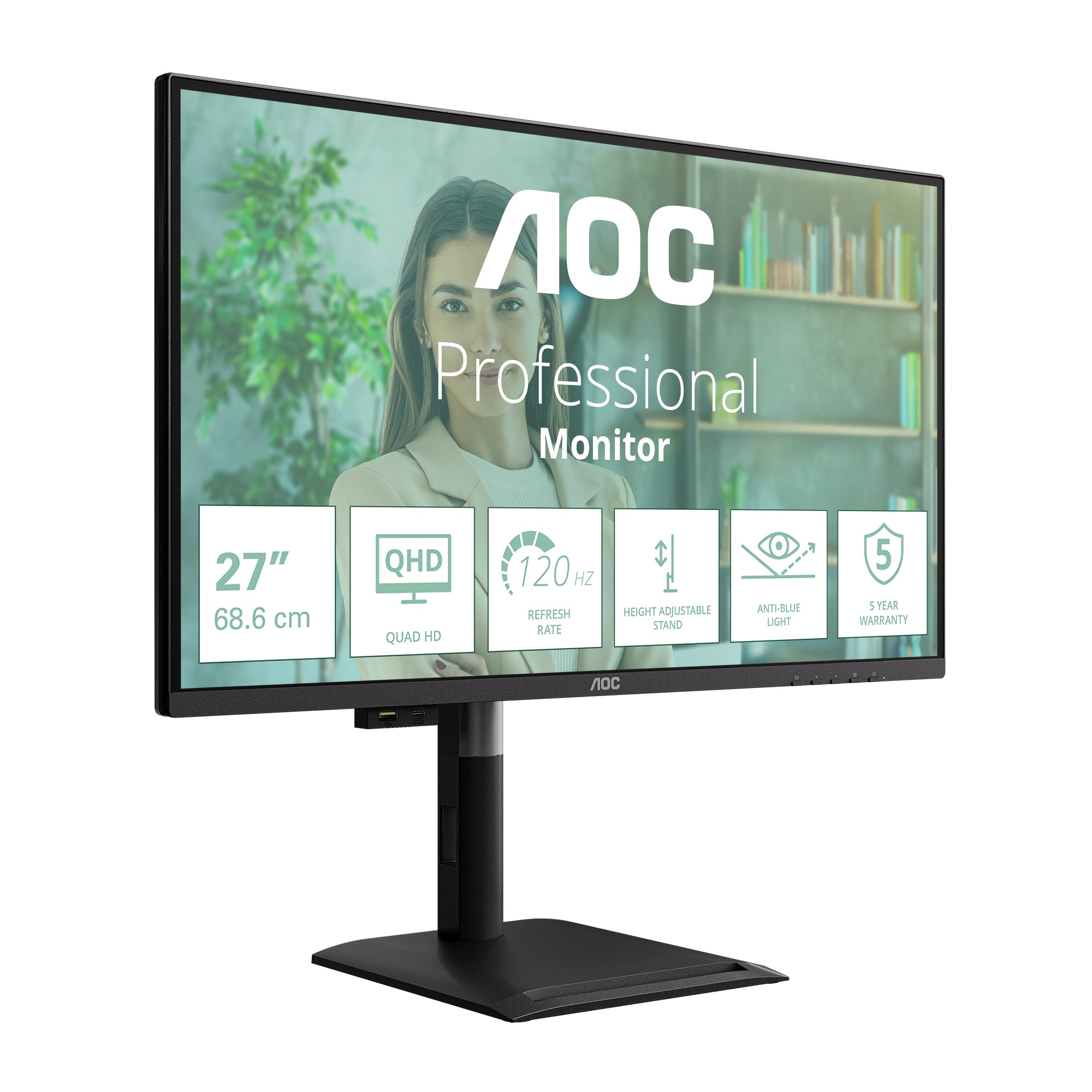 AOC Q27P4U 27p QHD IPS 120Hz 16:9 2xHDMI 2.0 DP 1.4