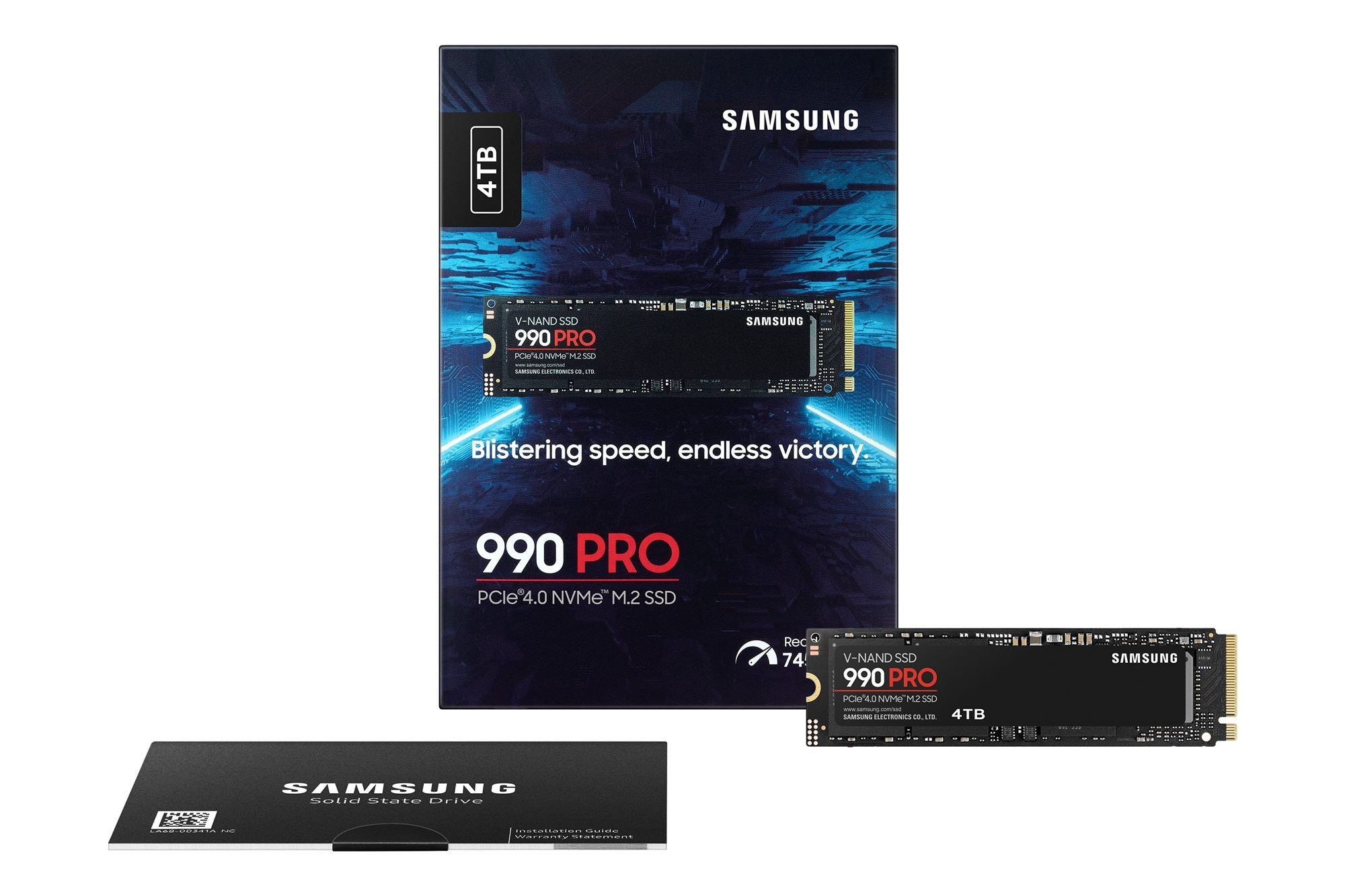 Samsung MZ-V9P4T0BW 4 To 990 PRO M2 SSD 7450 Mo/s Lecture 6900 Mo/s Écriture