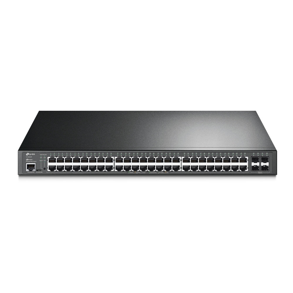 TP-Link JetStream TL-SG3452P commutateur réseau Géré L2/L3 Gigabit Ethernet (10/100/1000) Connexion Ethernet, supportant l'alimentation via ce port (PoE) 1U Noi