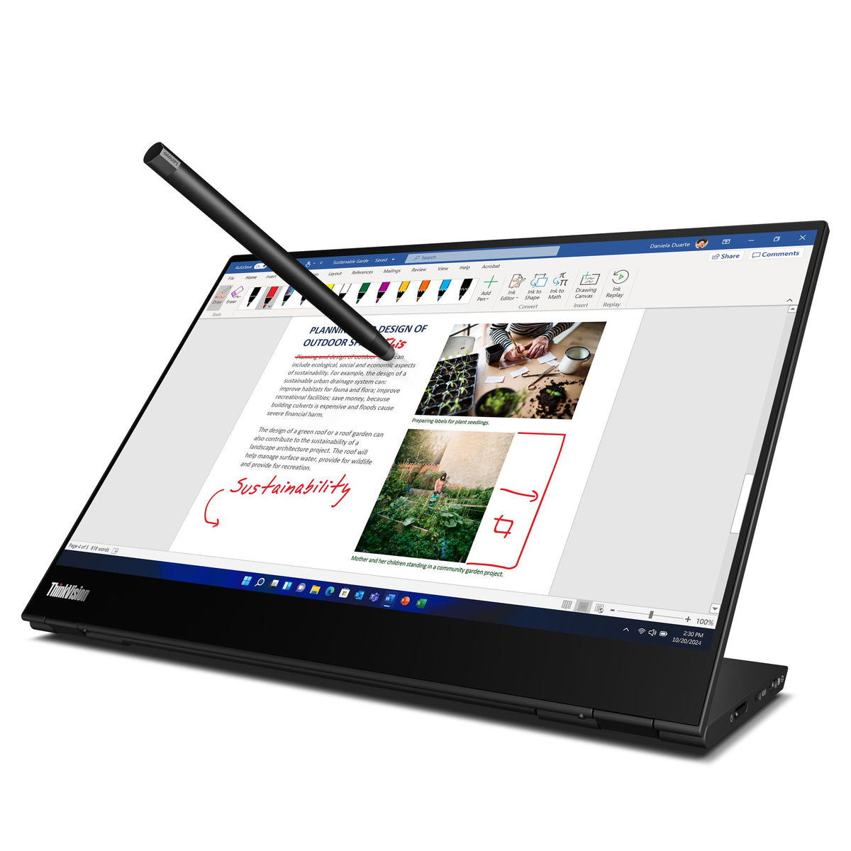LENOVO ThinkVision M14t Gen 2 14p Touch 2240x1400 16:10 IPS 10-point touch incl. passive pen USB-C