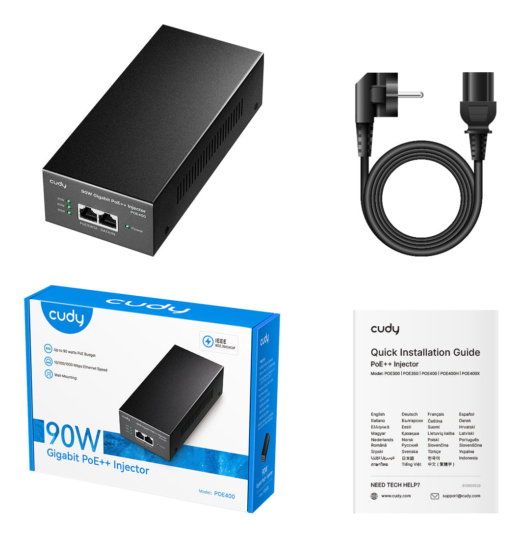 Cudy POE400 adaptateur et injecteur PoE Gigabit Ethernet 56 V