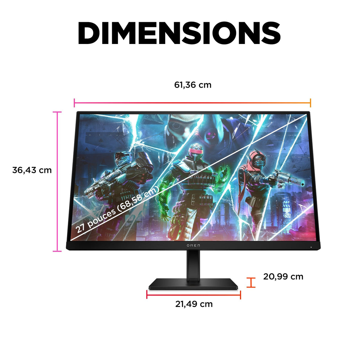 "OMEN by HP 27 inch FHD 240Hz Gaming Monitor - OMEN 27s écran plat de PC 68,6 cm (27"") 1920 x 1080 pixels Full HD LCD Noir"