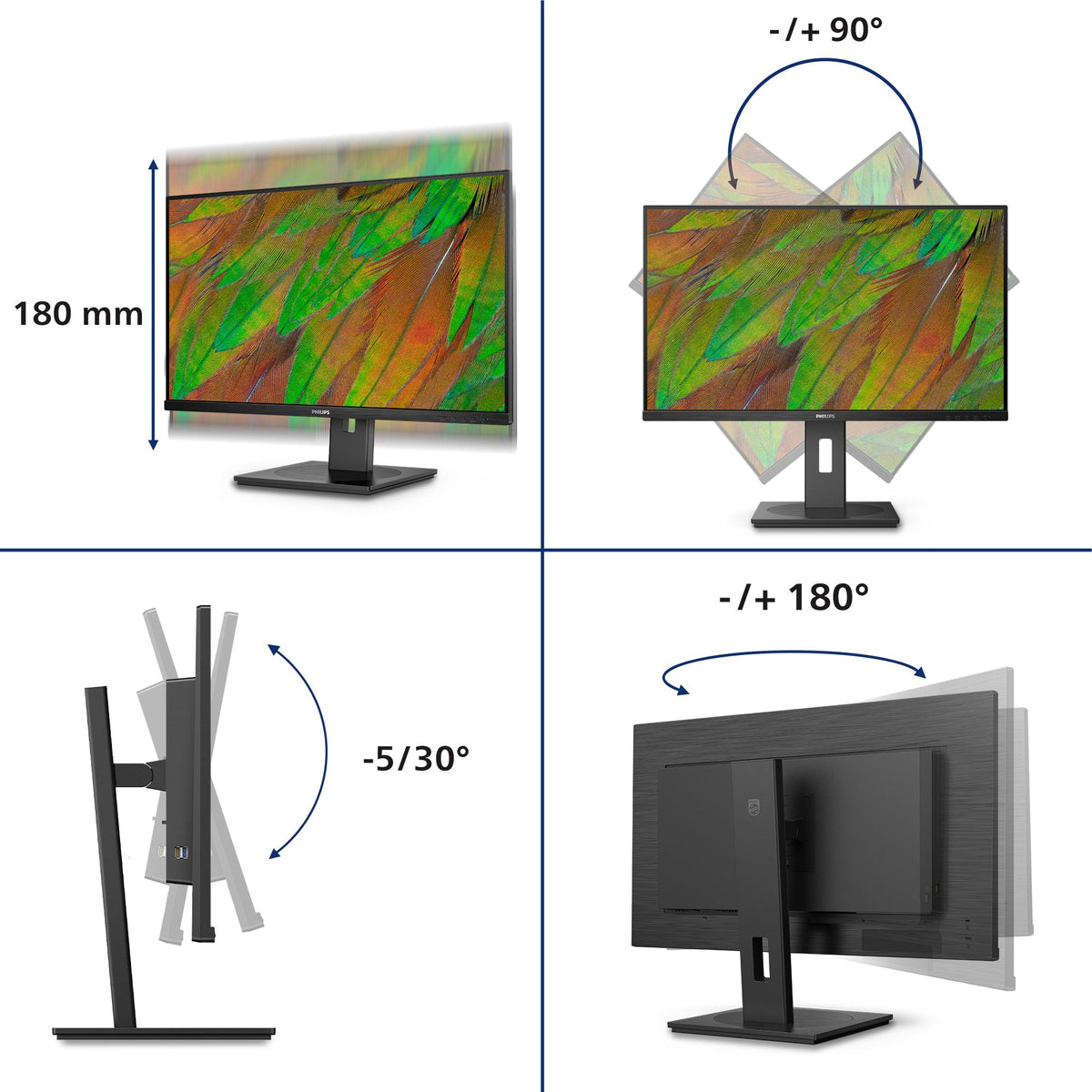 PHILIPS 32B1N3800/00 Ecran 31.5p UHD LED 16:9 VA 60Hz 2xHDMI 2.0 DP 1.4
