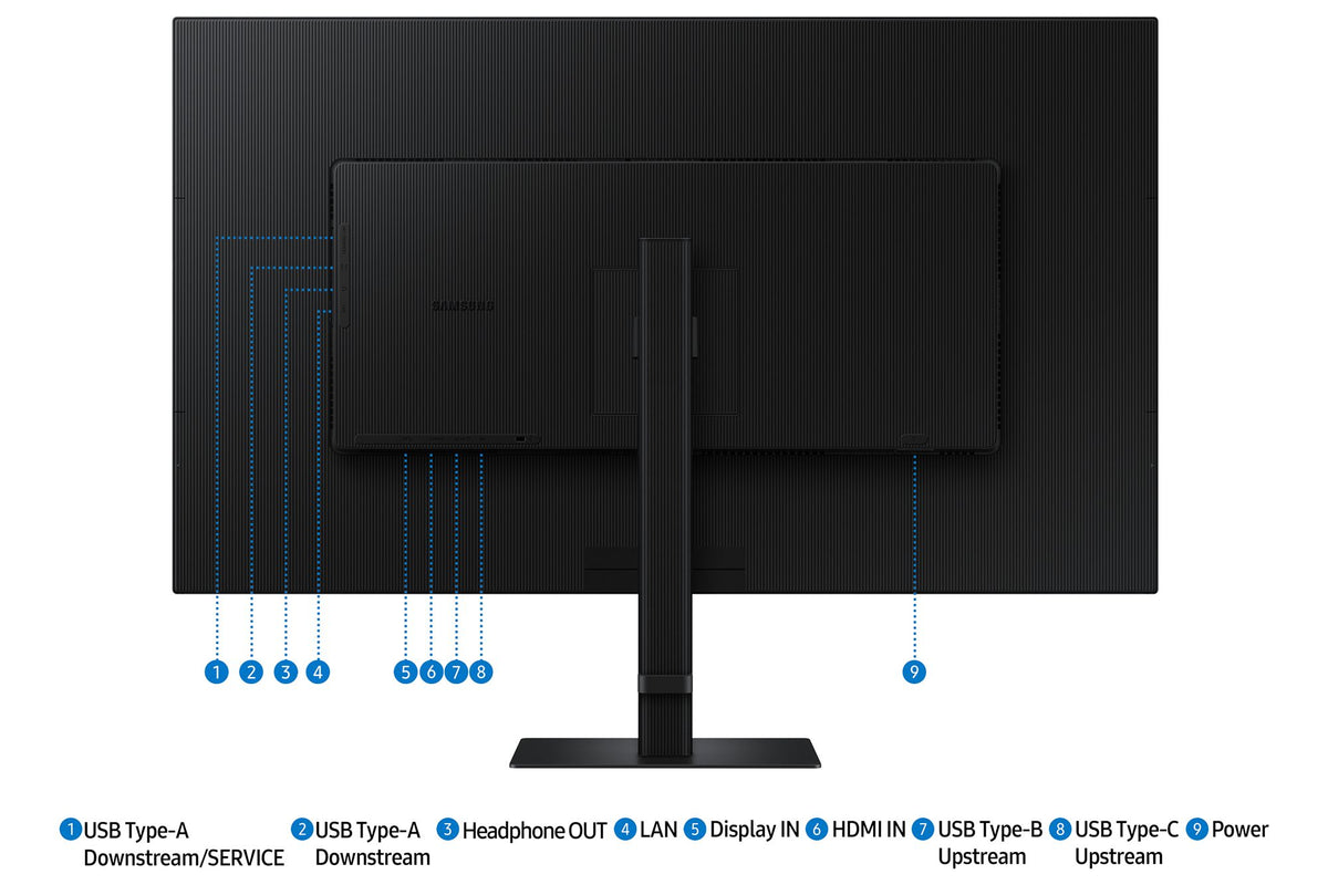 SAMSUNG ViewFinity S37D800U 37p 16:9 3840x2160 VA 5ms 350nits 60Hz HDR10 sRGB 100 HAS/Swivel/Tilt HDMI/DP/USB-C 90W LAN USB3