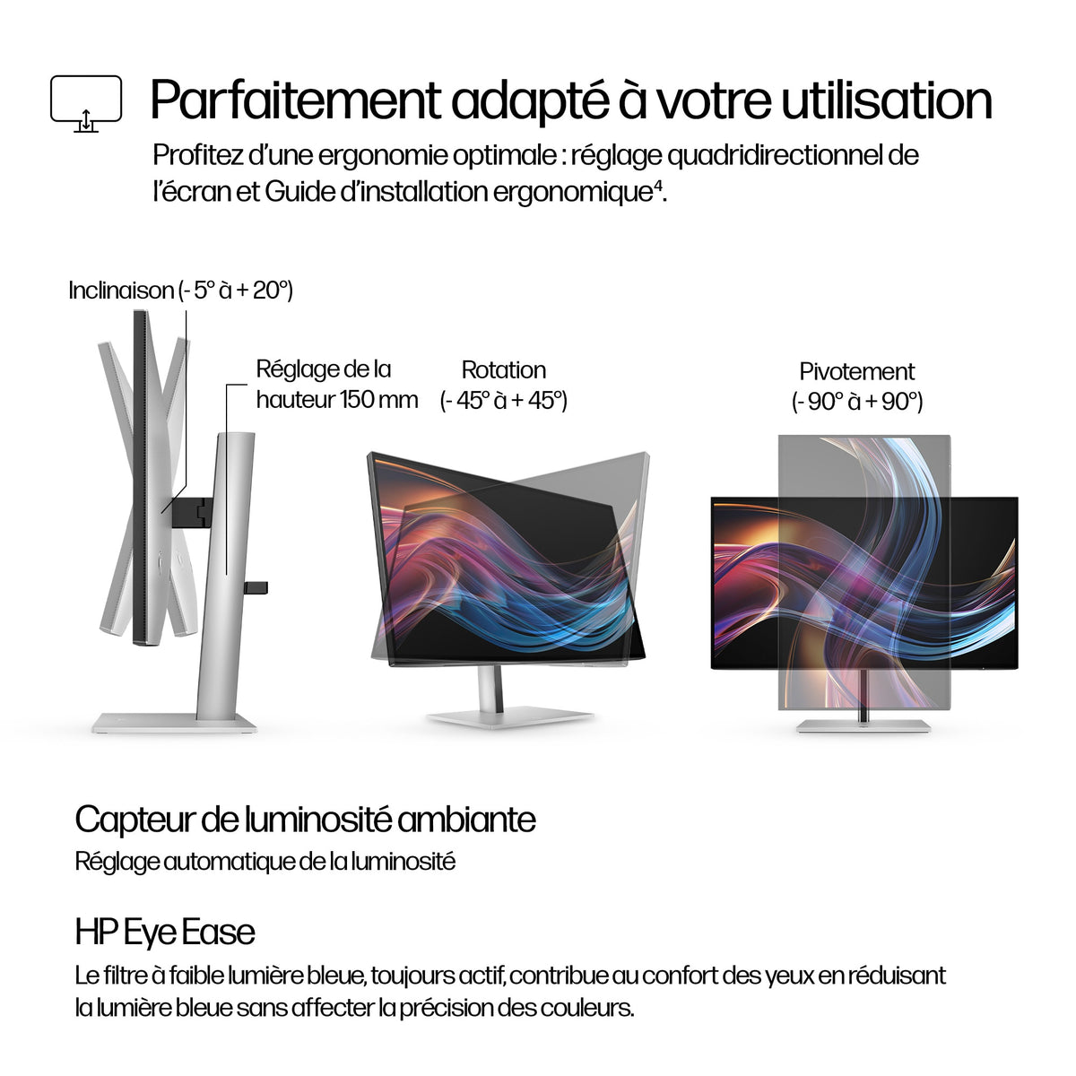 HP Écran 4K Série 7 Pro 727pk 27p 4K UHD 3840x2160 HDMI DisplayPort Thunderbolt
