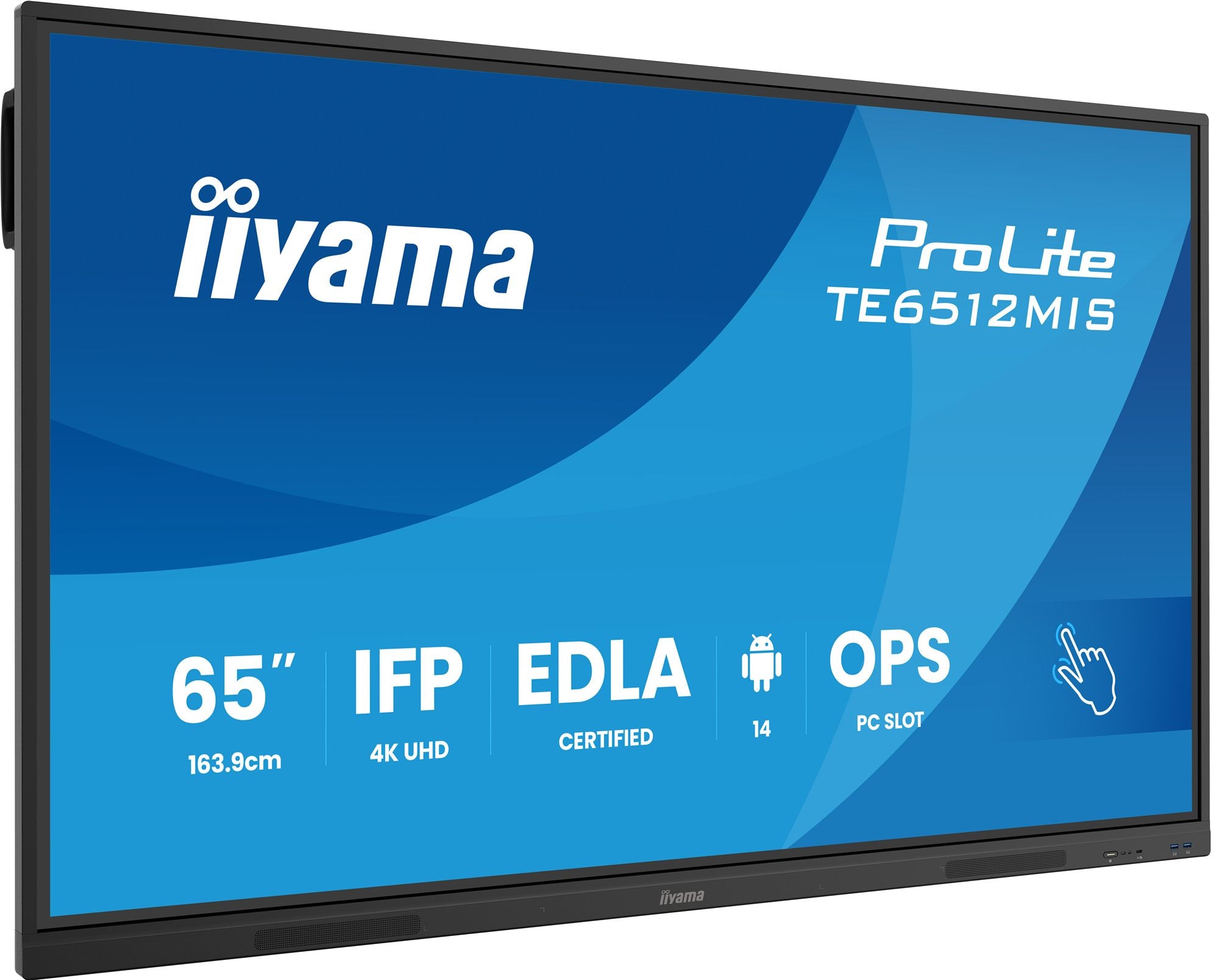 iiyama TE6512MIS-B4AG 65 pouces iiWare13E Android 14 EDLA/non-EDLA 8/128 Go 40 Points PureTouch IR avec Zero Gap