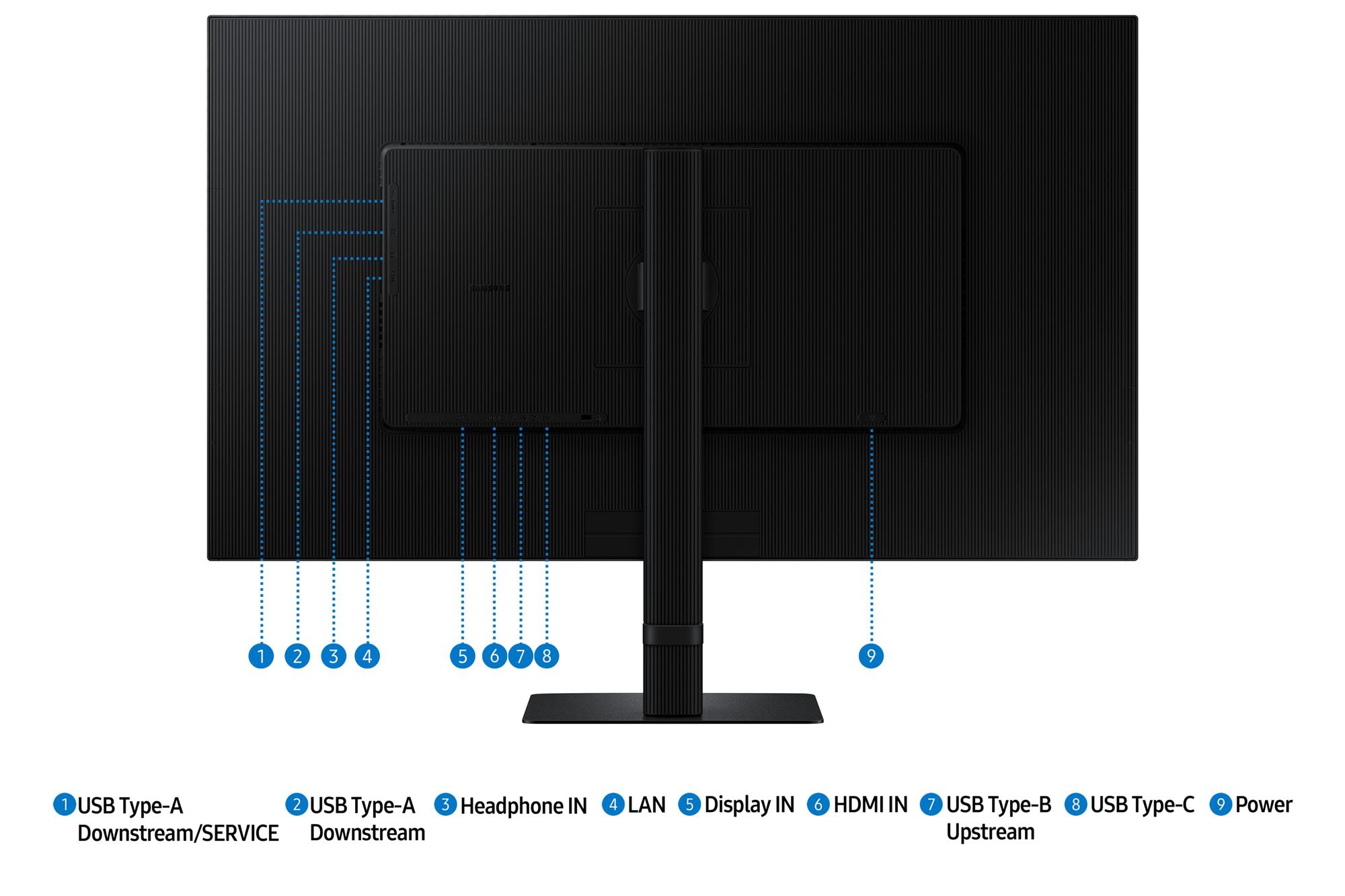 SAMSUNG ViewFinity S8 S32D800UBU - Ecran 32"- 4K - 3840 x 2160 UHD @ 60 Hz - VA- 350 cd/mÂ² -HDR10 - 5 ms - HDMI, DP, USB-C ,LAN ,KVM