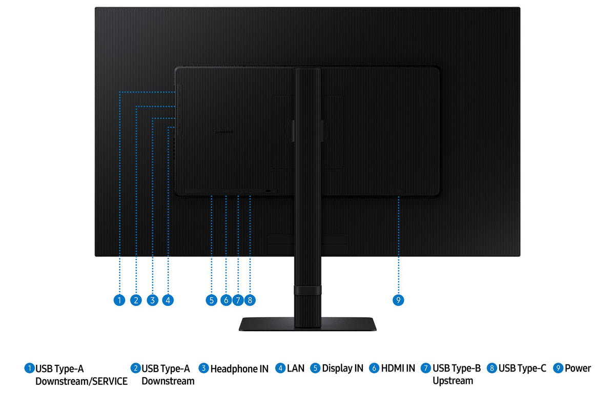 SAMSUNG ViewFinity S8 S32D800UBU - Ecran 32"- 4K - 3840 x 2160 UHD @ 60 Hz - VA- 350 cd/mÂ² -HDR10 - 5 ms - HDMI, DP, USB-C ,LAN ,KVM