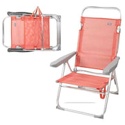 Chaise de Plage Aktive Rose 48 x 57 x 99 cm Multiposition
