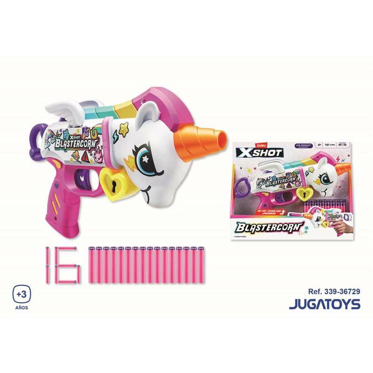 Pistolet à Fléchettes Zuru X-Shot Blastercorn Unicorn