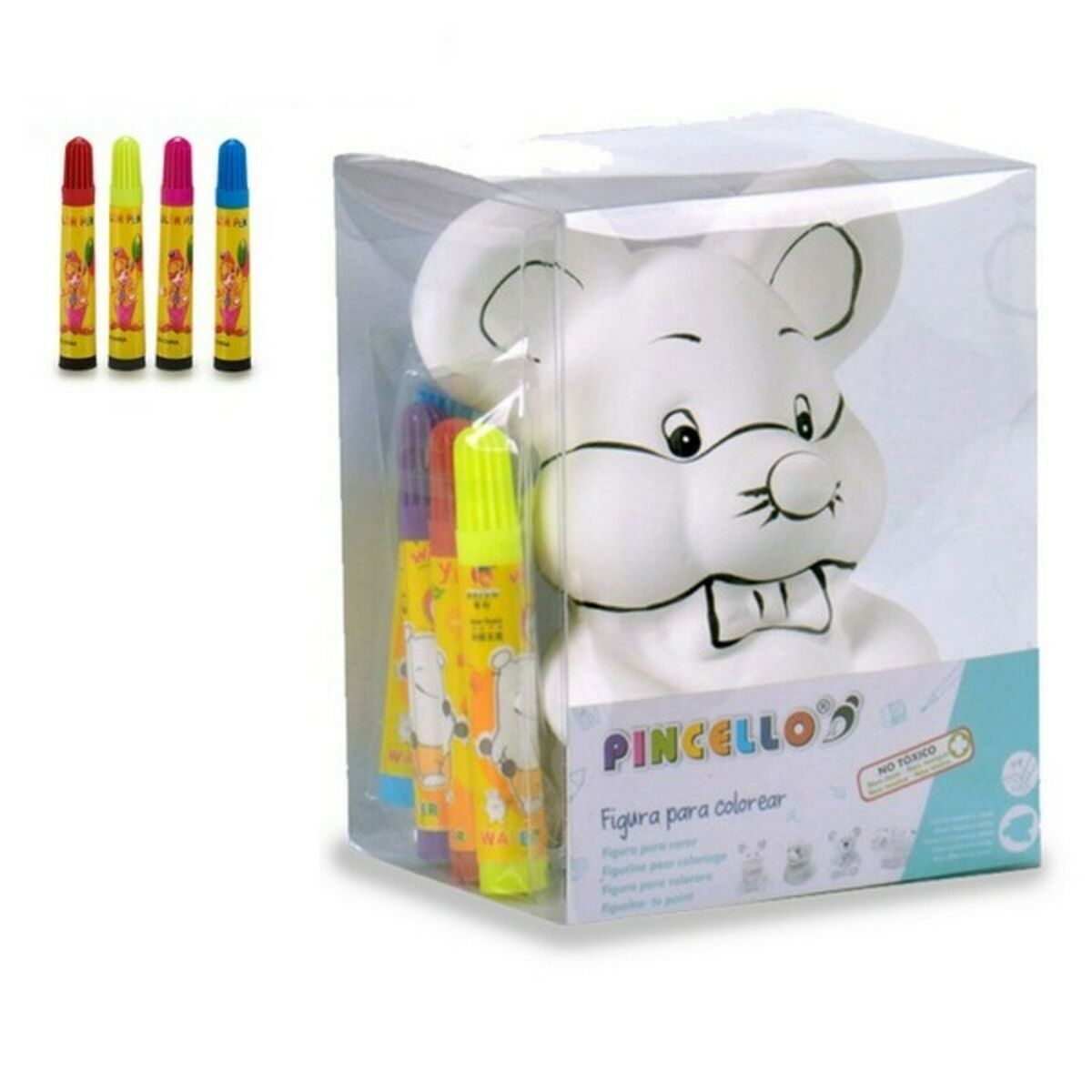 Tirelire Pincello Céramique 10 x 13 x 8,5 cm 8 x 12,5 x 9,5 cm 10 x 12,7 x 8 cm (12 Unités)