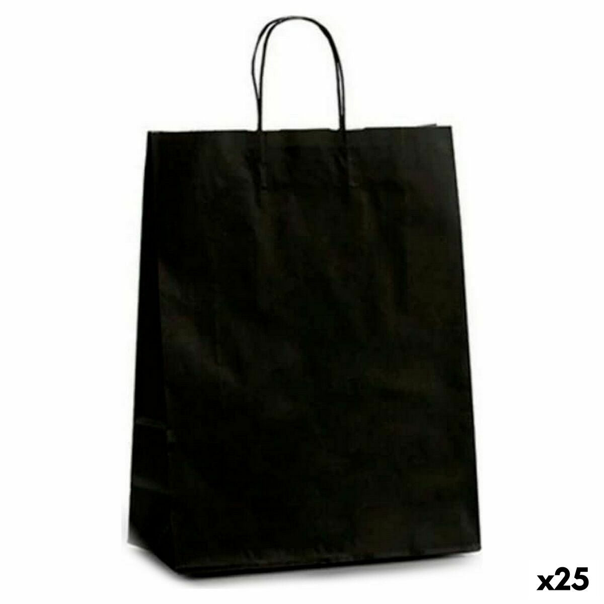 Sac en papier Pincello Noir 12 x 52 x 32 cm (25 Unités)