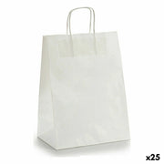 Sac en papier Pincello Blanc 24 x 12 x 40 cm 24 x 40 x 0,2 cm (25 Unités)
