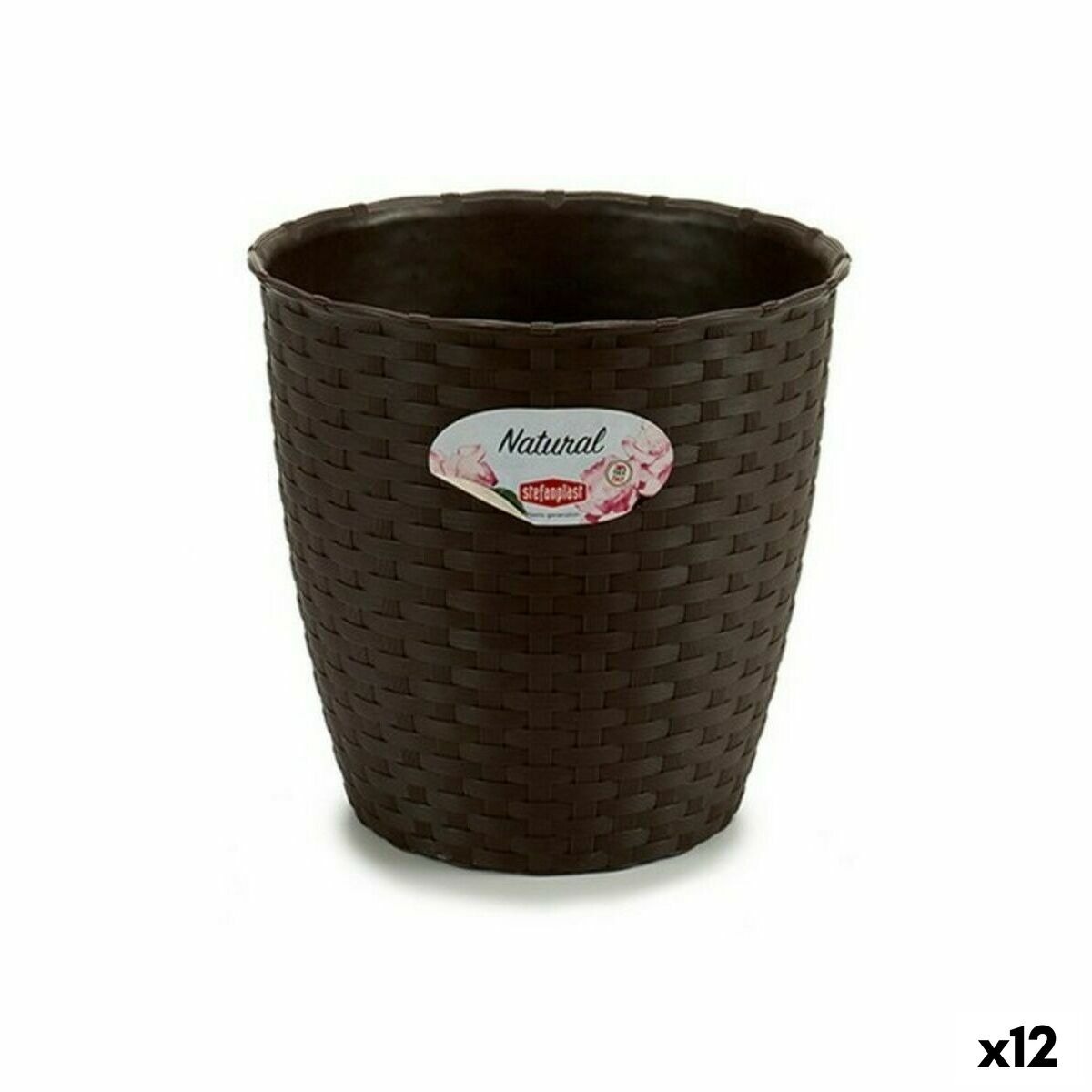 Pot Stefanplast Chocolat Plastique 19 x 17,5 x 19 cm (12 Unités)