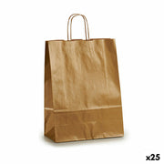 Sac en papier Pincello Doré 32 x 50 x 0,2 cm 32 x 50 x 0,5 cm (25 Unités)