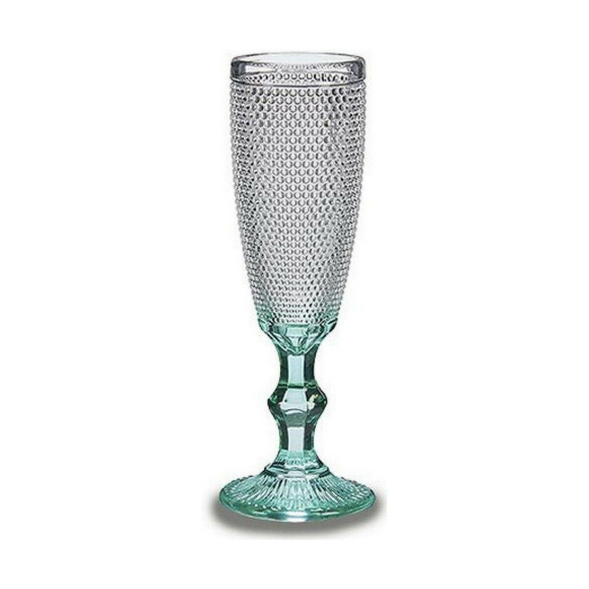 Coupe de champagne Vivalto Transparent Turquoise verre 185 ml Points (6 Unités)