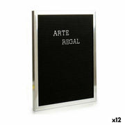 Cadre Gift Decor Noir Argenté 2,5 x 50,5 x 40,5 cm Panneau 144 Lettres (12 Unités)
