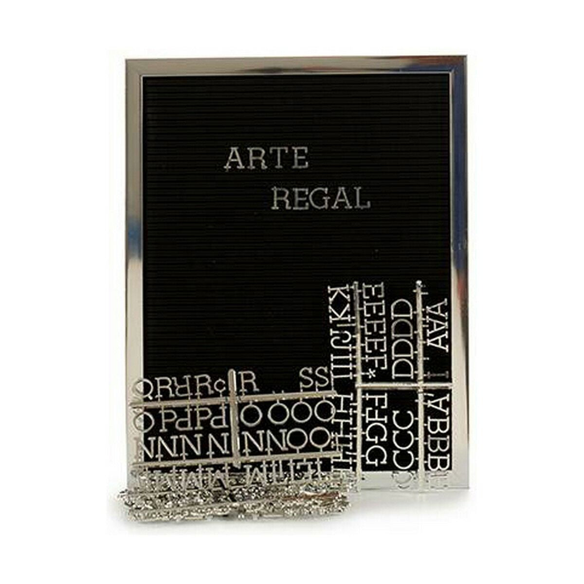 Cadre Gift Decor Noir Argenté 2,5 x 50,5 x 40,5 cm Panneau 144 Lettres (12 Unités)