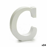 Lettre Pincello C Blanc Bois 2 x 11 cm 2 x 16 x 14,5 cm (24 Unités)