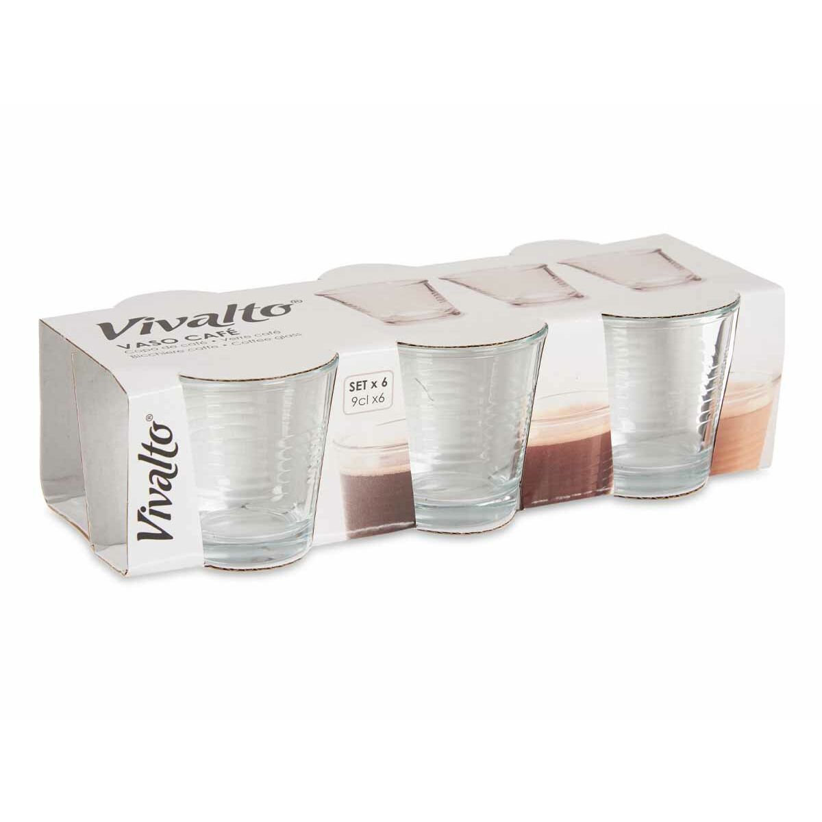Set de Verres Vivalto Transparent verre 90 ml (24 Unités)