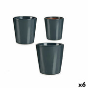 Set de pots Ibergarden Anthracite Argile 16,5 x 16 x 16,5 cm (6 Unités)