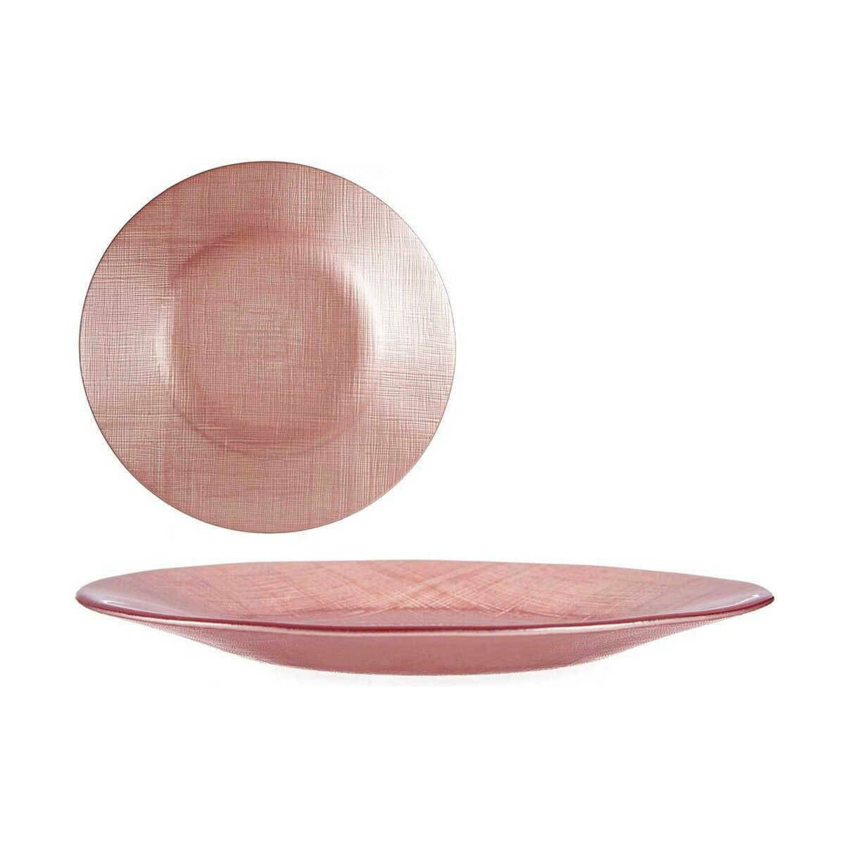 Assiette plate Vivalto Rose verre 21 x 2 x 21 cm (6 Unités)