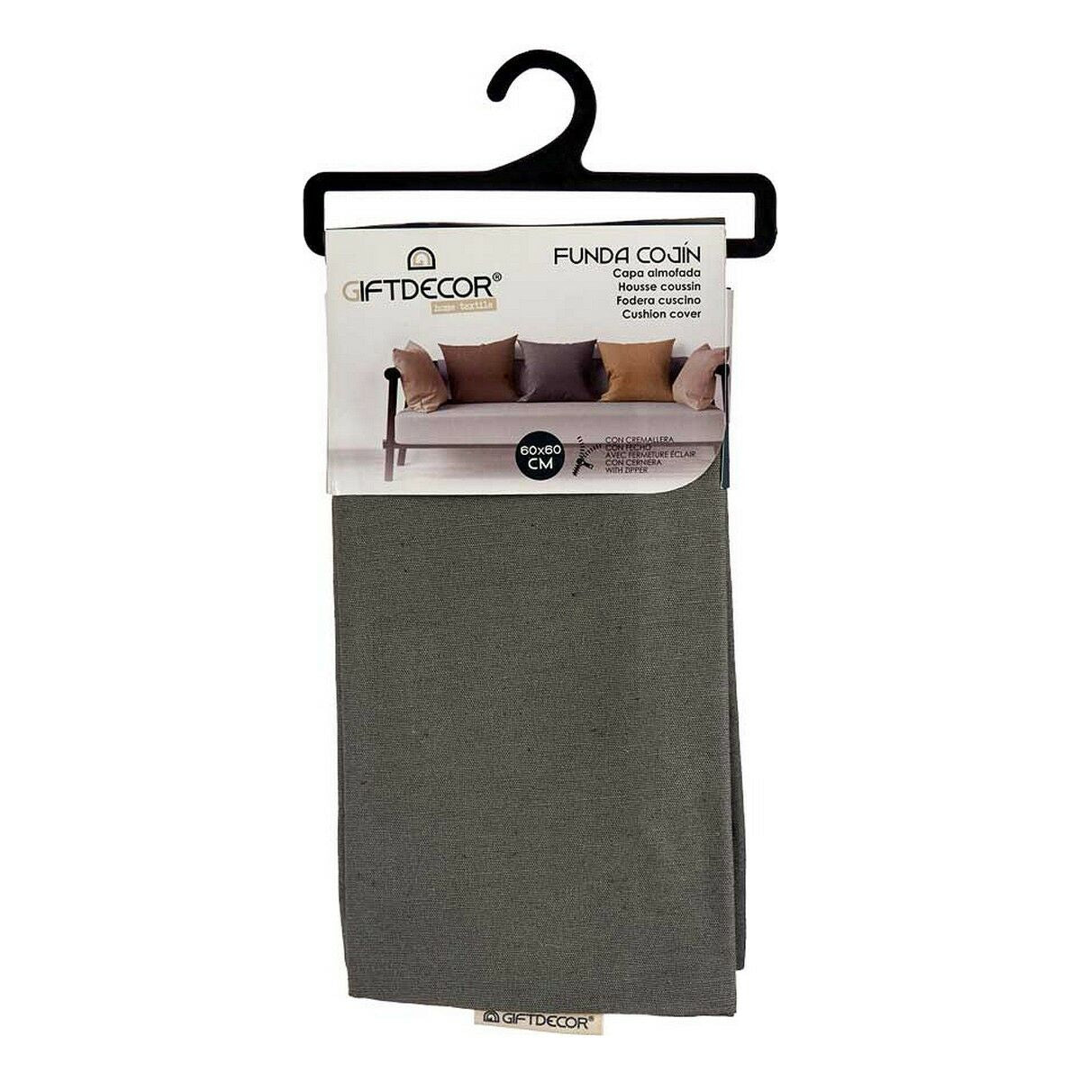 Housse de coussin Gift Decor Anthracite 60 x 0,5 x 60 cm