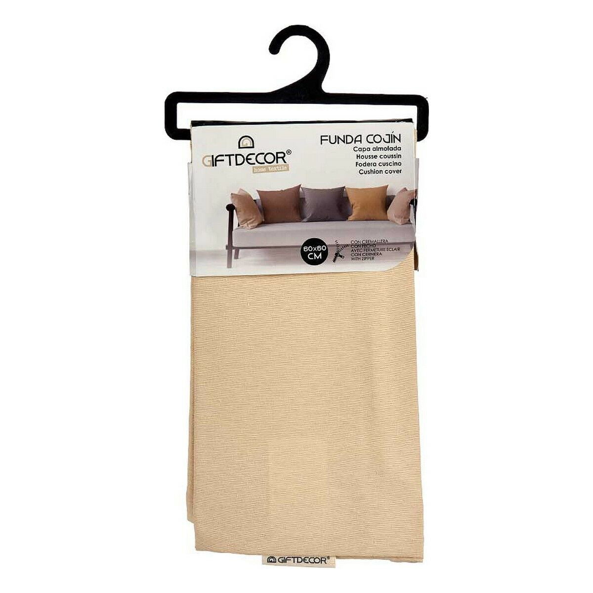Housse de coussin Gift Decor Beige 60 x 0,5 x 60 cm