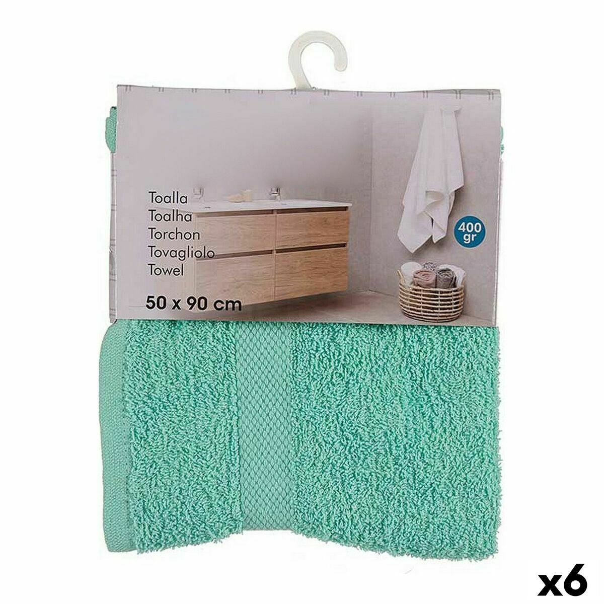Serviette de toilette Berilo Turquoise 80 % coton 20 % Polyester 50 x 90 cm (6 Unités)