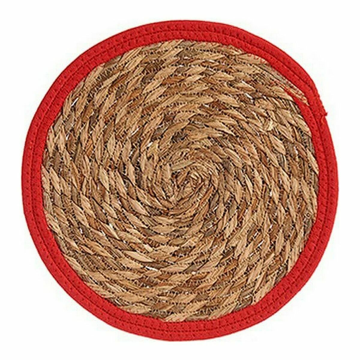Dessous de plat Gift Decor Rouge Naturel Fibre naturelle 30 x 1 x 30 cm (48 Unités)