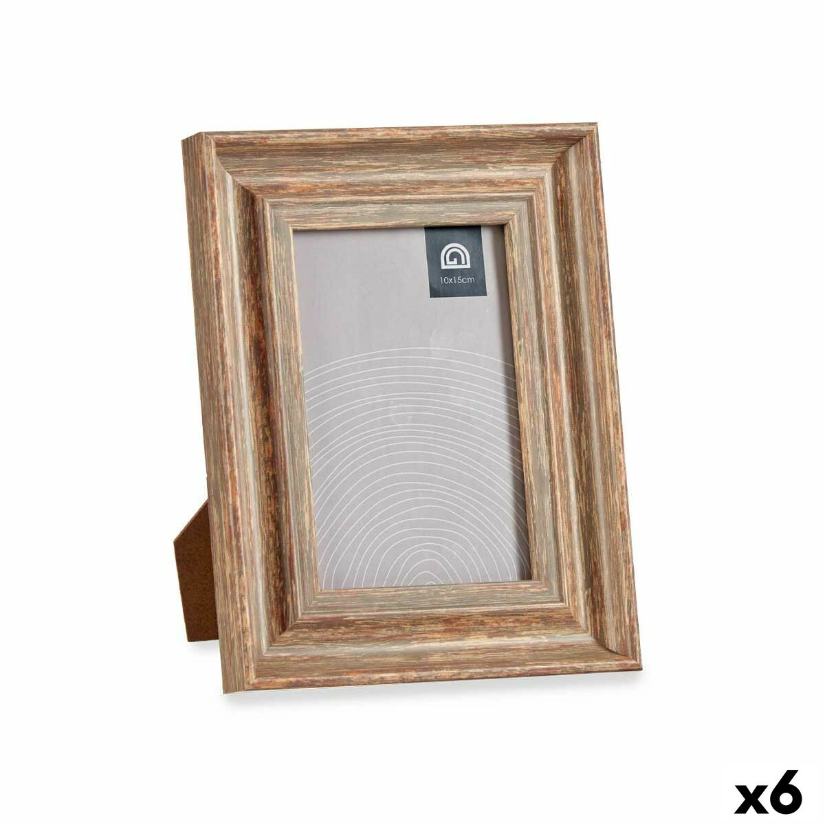 Cadre photo Gift Decor Marron Bronze Bois verre Verre polystyrène Plastique (6 Unités)