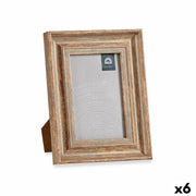 Cadre photo Gift Decor Marron Bronze Bois verre Verre polystyrène Plastique (6 Unités)