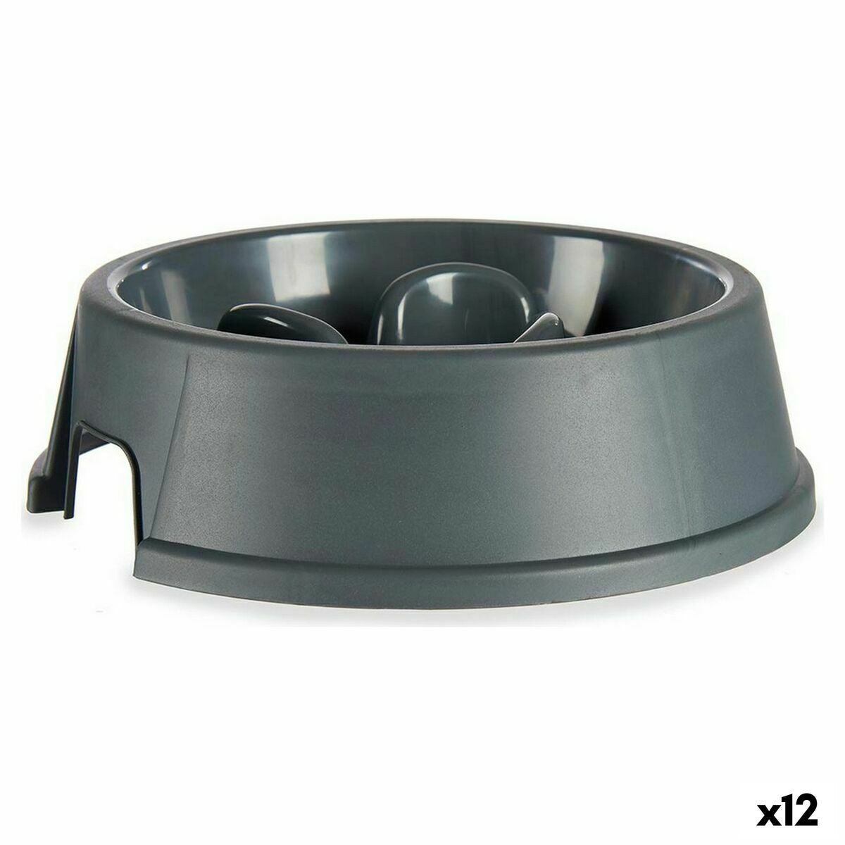 Gamelle à Alimentation Lente pour Animaux de Compagnie Mascow Anthracite Plastique 27 x 7,5 x 27 cm (12 Unités)
